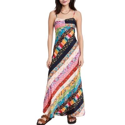 China PB&ZA2022 New Spring Women's Clothing Spring New Women's Clothing Multicolor Printed Hollow Back Lace Sling Dress Washable for sale