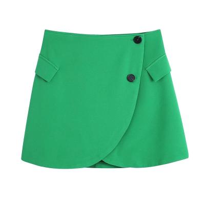 China PB&ZA20222022 Spring Urban Casual Women Solid Color Patch Breathable Button Mini Skirt for sale