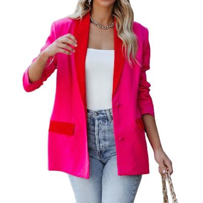 China European and American style anti-static 2022 spring women's new fashion fruit collar contrast color PB&ZA suit jacket for sale