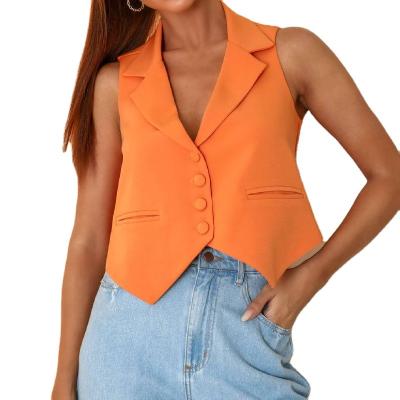 China PB&ZA2022 Hot Selling AliExpress Fashion Solid Color Solid Color Anti-Shrink Spring and Summer New Women's Clothing Casual Vest for sale