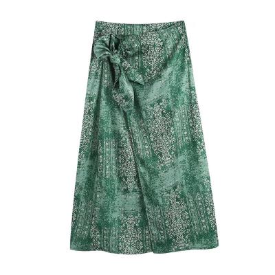 China PB&ZA2022 New European and American style summer women's breathable clothing is thin and thin retro high waist printed skirt 7521/055 for sale