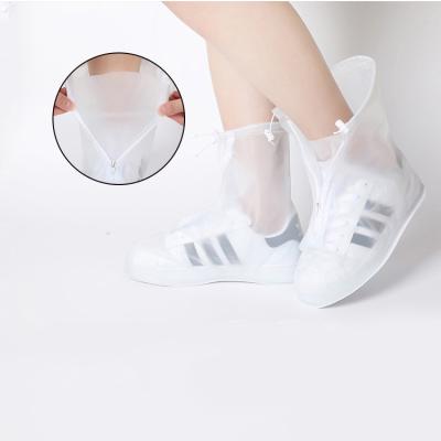 China Damping Double Layer Waterproof Zipper Design Telescopic Shoe Rain Cover PVC Buckle Rain Shoe Cover for sale