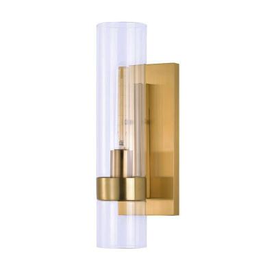 China Beautiful European 1 Light Brass Wall Light Glass Shade Vanity Brass Sconce Wall Reading Lamp for Bathroom Bedroom for sale