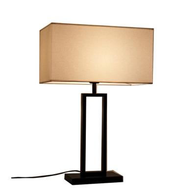 China Matte Black Iron Night Table Lamps Modern Minimalist Cool Fabric Shade Bedside Room Desk Table Lamp for sale