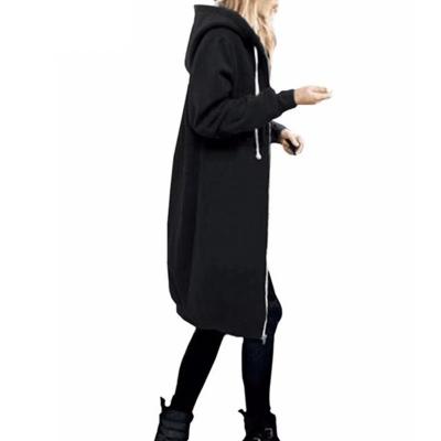 China New Hot Fashion Custom Women's Winter Anti-wrinkle Thickened Solid Color Hooded Slim Fit Women's Coat Ladies Hooded Long Coat for sale