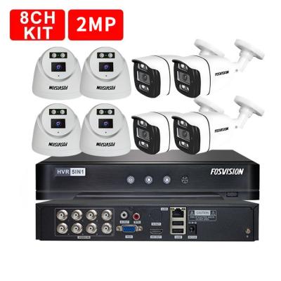 China NIGHT VISION 8 Channel 1080p AHD CCTV Camera Security System Infrared Night Vision Fosvision 8ch 2MP CCTV Camera Kit Surveillance Systems for sale