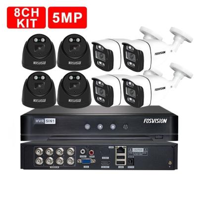 China NIGHT VISION Fosvision 8ch Night Vision Dvr Home Security Video Surveillance Ahd Camera System 5mp Ahd Kit Home Camera Video Security System for sale