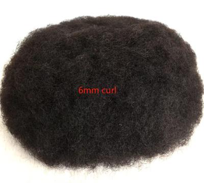 China Free Style Or Base On Customer's Idea 6mm Afro Men's Curly Hairpiece For Color Men Hair Wigs Hair Replacement For Hair Loss Men for sale