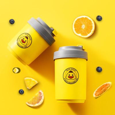 China Sustainable China Factory Double Wall Stainless Steel Cup Insulated Drink Bottle 380ml 480ml Cute Coffee Mug Water Bottle with Lid for sale