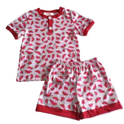 China Newest Design Summer QUICK DRY Pajamas Print Cotton Sleepwear Kid Children Pajamas Set Wholesale for sale