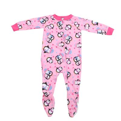 China 100% Polyester RTS New Design Baby Footed Romper For Valentine's Day for sale