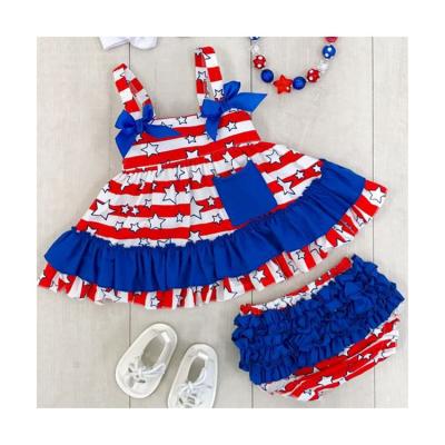 China Casual Bulk Sale 4th of July Girls Outfit Set Kids Clothes for sale