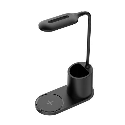 China Lamp Desk 10W Cordless Charging Desk Lamp Cordless Eye Protection Led Suitable For Children With Pen Holder for sale