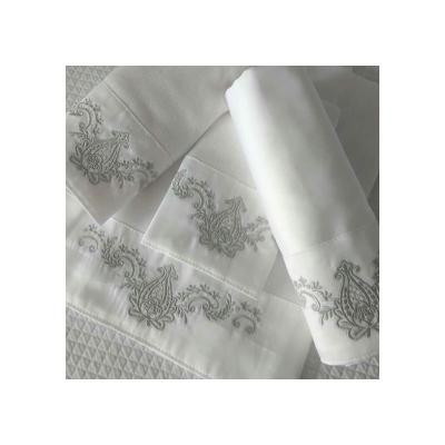 China Nondisposable Sheet Set Lotus Flower Embroidery Sheet Set 200TC Sheet Set Percal Sheets for sale