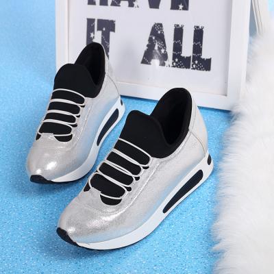 China Custom Breathable Sliver Gold Ladies Sock Shoes Women Fashion Sneakers Woman for sale