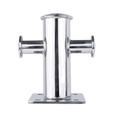 China Marine Hardware Boat Yacht Accessories Marine Mooring Bitt Cross Bollard Crampon with Extra Base for Boat for sale