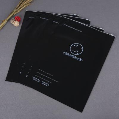 China Recyclable High Quality Custom Logo Bags Black PVC Zipper Bag Packaging Ziplock Bags For Clothing for sale