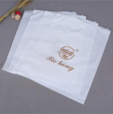 China Recyclable Degradable Custom Printing Plastic Zipper Bag Garment Packaging Bag Frosted Ziplock Plastic With Logo for sale