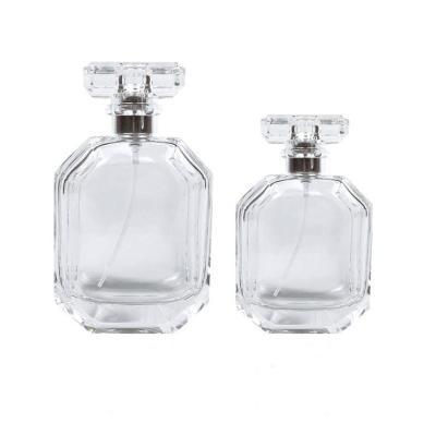 China 100ml 50ml Cosmetic Luxury Octagonal Perfume Bottle For Man Wholesale Dubai Empty Glass Spray Bottles Trade for sale