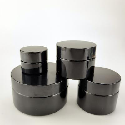 China Black Cosmetic Medicine Smell Proof Cream UV Blocking Jar 15g 30g 50g 100g 200g 250g 500g With Lids for sale