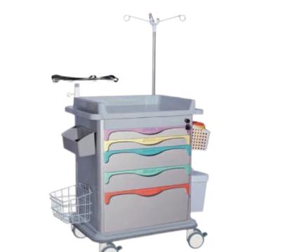 China Metal Professional Manufacturer 4 Silent Medical Castors Abs Top Board High Quality Medical Trolley For Dental Clinic for sale