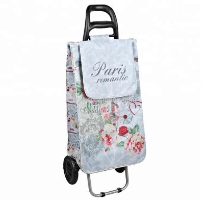 China 2021 Foldable Folding Trolley PVC Vinyl Shopping Trolley for sale