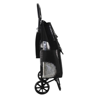 China 2022 New Design Colorful Folding Shopping Bag Trolley With Wheels for sale