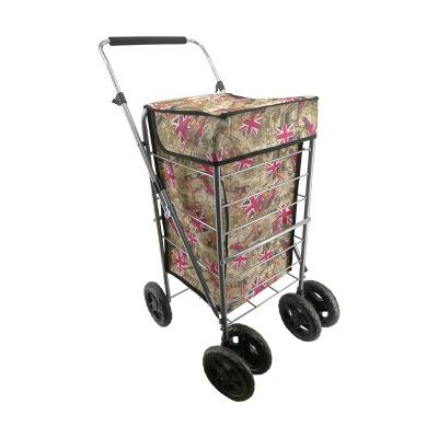 China 2020 UK Sale Metal Frame Coupon Folding Trolley Cart Bag With 6 Wheel for sale