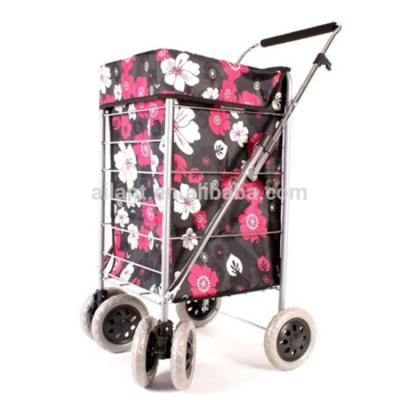 China Haevy UK Large Duty 2020 Size 6 Wheel Shopping Trolley Large Capacity Trolley With Polyester Fabric for sale