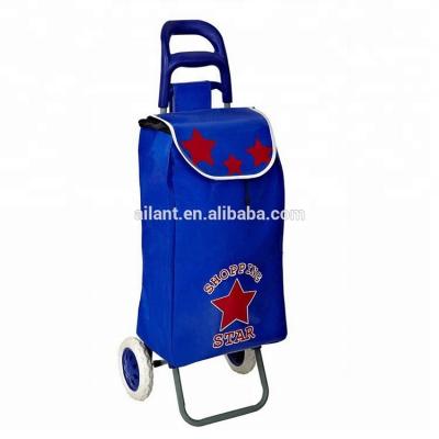 China Folding Printed Fabric And Personal Folding Wheeled Trolley Bag To Market for sale