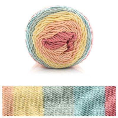 China Wholesale purchase anti-static ball dyed baby crochet rainbow milk cotton cake high quality yarn for hand knitting rainbow yarn for sale