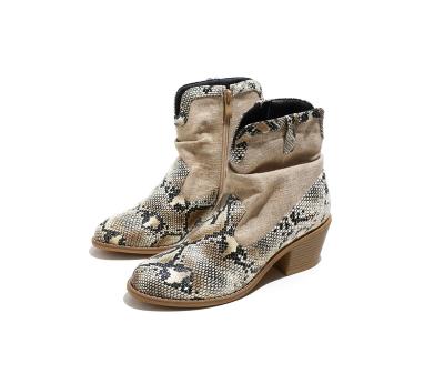 China Cushioning Women's Boots Snake Skin Texture Custom Logo Women Shoes Wholesale for sale