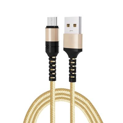 China MP3/MP4 Player 2A Gold Braid Nylon Line 1m 3.3ft Fancy USB Charger Data Sync Cable For Android for sale