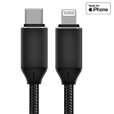 China Mobile Phone MFI Certificate PD 18W/20W USB Data Cables For iPhone 12 C94 Braided Fast Charging 3A Cable for sale