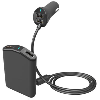 China High Efficiency 9.6A 4 USB Left Front And Rear Seat Family Car Charger for sale