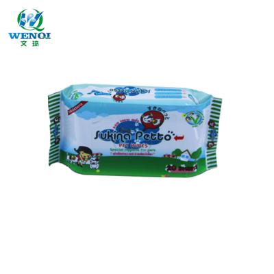 China Add Silver Ion And Factor 100% Environmental Protection Bamboo Biodegradable Pet Deodorization Wet Wipes For Outdoor Travel for sale