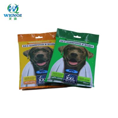 China Add Silver Ion And Outdoor Bath Pet Factor Disinfection Deodorizer Beauty Hair Body Deodorization Wet Cloths for sale