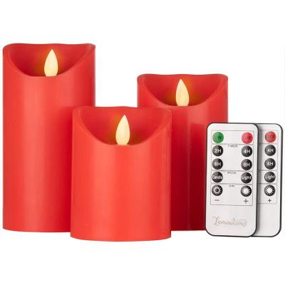 China Modern factory direct best selling RED flameless moving wick candles for wedding for sale