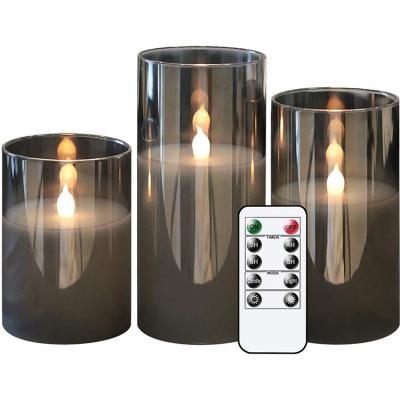 China Wholesale Modern Gray Grass Led Flame Candle Wick For Wedding Party Birthday Home Decoration for sale