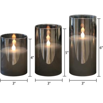 China Other Gray Glass Flameless LED Candle With Remote Control for sale