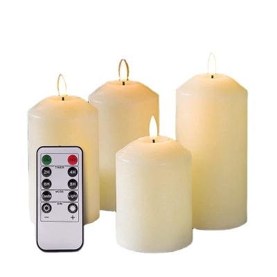 China Modern Decorated Festive LED Light Flameless Cylindrical Candle for sale