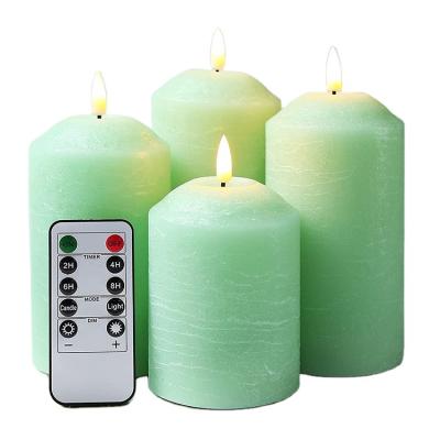 China China Factory Modern Wholesale Bullet Wick Green LED Candle With Remote Control Timing for sale