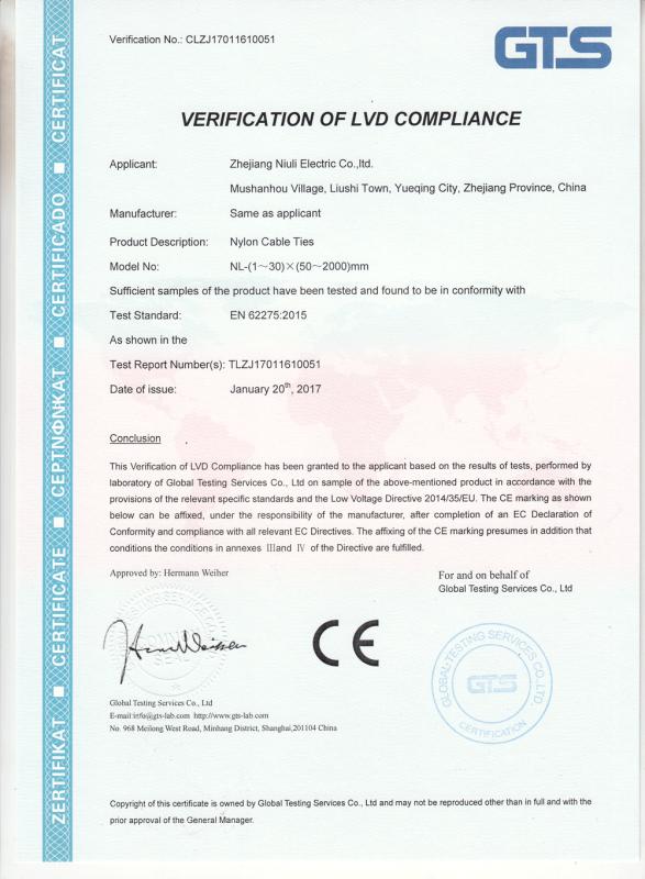 CE - Zhejiang Niuli Electric Co., Ltd.