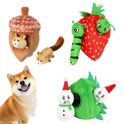 China Custom Viable Outdoor Squirrel Puzzle Dog Squeaky Plush Dog Toy for sale