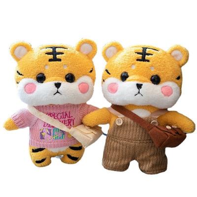 China Cute Ragdoll Tiger Stuffed Animal Soft Plush Doll Kawaii Stuffed Animal Toy for Kids Girls DIY Hugglable Plush Toy with Cute Bag and Costume for sale