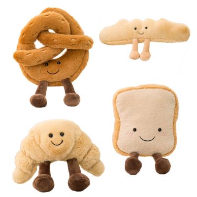 China Cute Animal Doll Little Eyes and Foot Plush Bread Toast Funny Croissant Wand Stuffed Toys for Children for sale