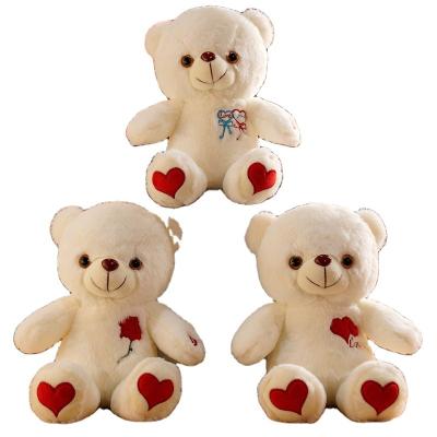 China China 30cm Valentine's Day Gift Cute Animal Doll Red Heart Or Rose LED Plush Teddy Bear Stuffed Toys for sale