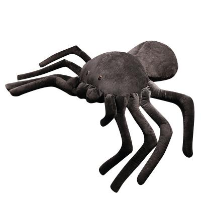 China Home Yard Decoration Halloween Decoration Huge Scary Realistic Spider Plush Prop Fillow For Indoor Outdoor Costumes Party for sale