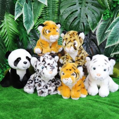 China High Quality Realistic Stuffed Animals Tiger Panda Leopard Soft Plush Toy Cute Animal Doll Zoo for sale