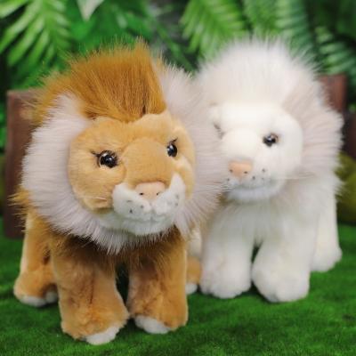 China High Quality Realistic Lion Plush Pillow Soft Cute Animal Doll Zoo Stuffed Toys Lion Toy for sale